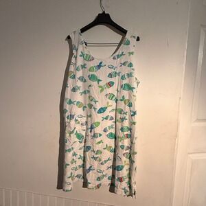 Fresh Produce XL Fish Print Vintage Tank Tshirt Dress Cruisewear